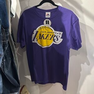 Majestic Los Angeles Lakers men’s large graphic purple short sleeved t shirt